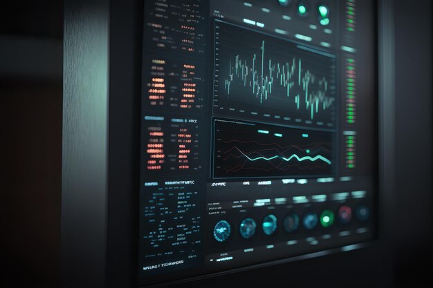 Um close-up de uma tela de computador com a exibição de um gráfico