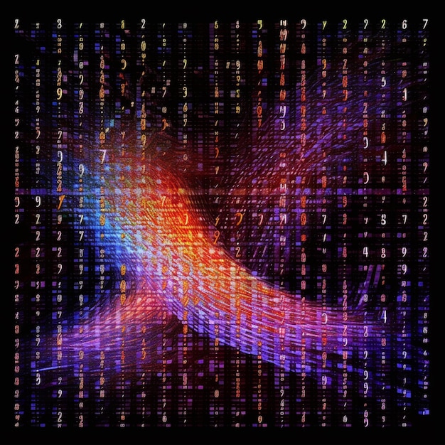 Um close-up de uma tela de computador com um número de letras generativas ai