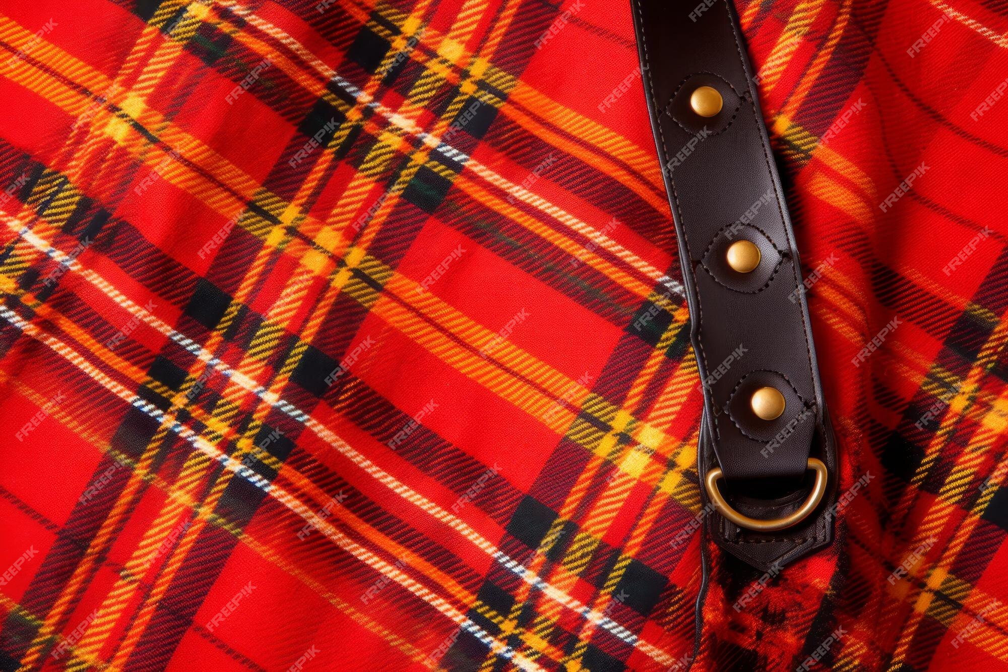 Kilt Masculina de Flanela - VERMELHO, AMARELO