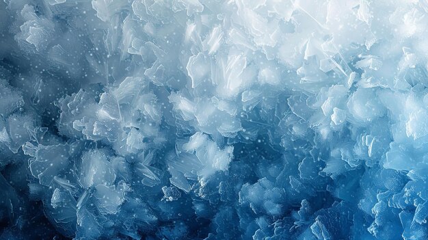 um close-up do gelo em um fundo azul