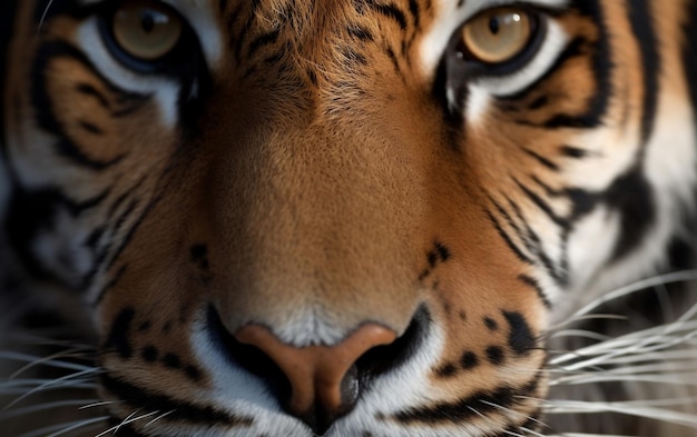 Um close-up do nariz de um tigre