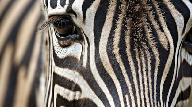 um close-up do olho de uma zebra