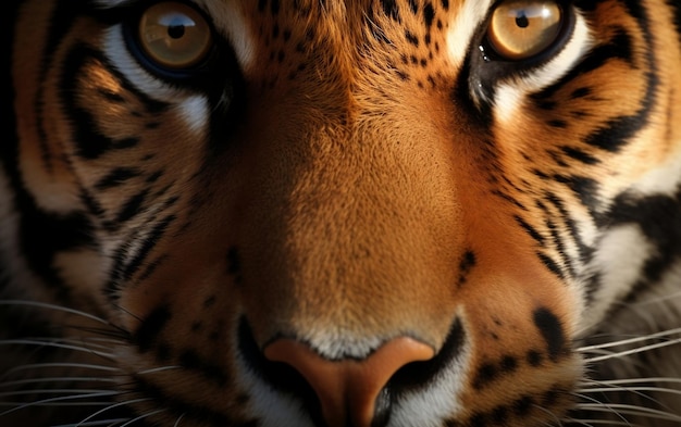 Um close-up do rosto de um tigre