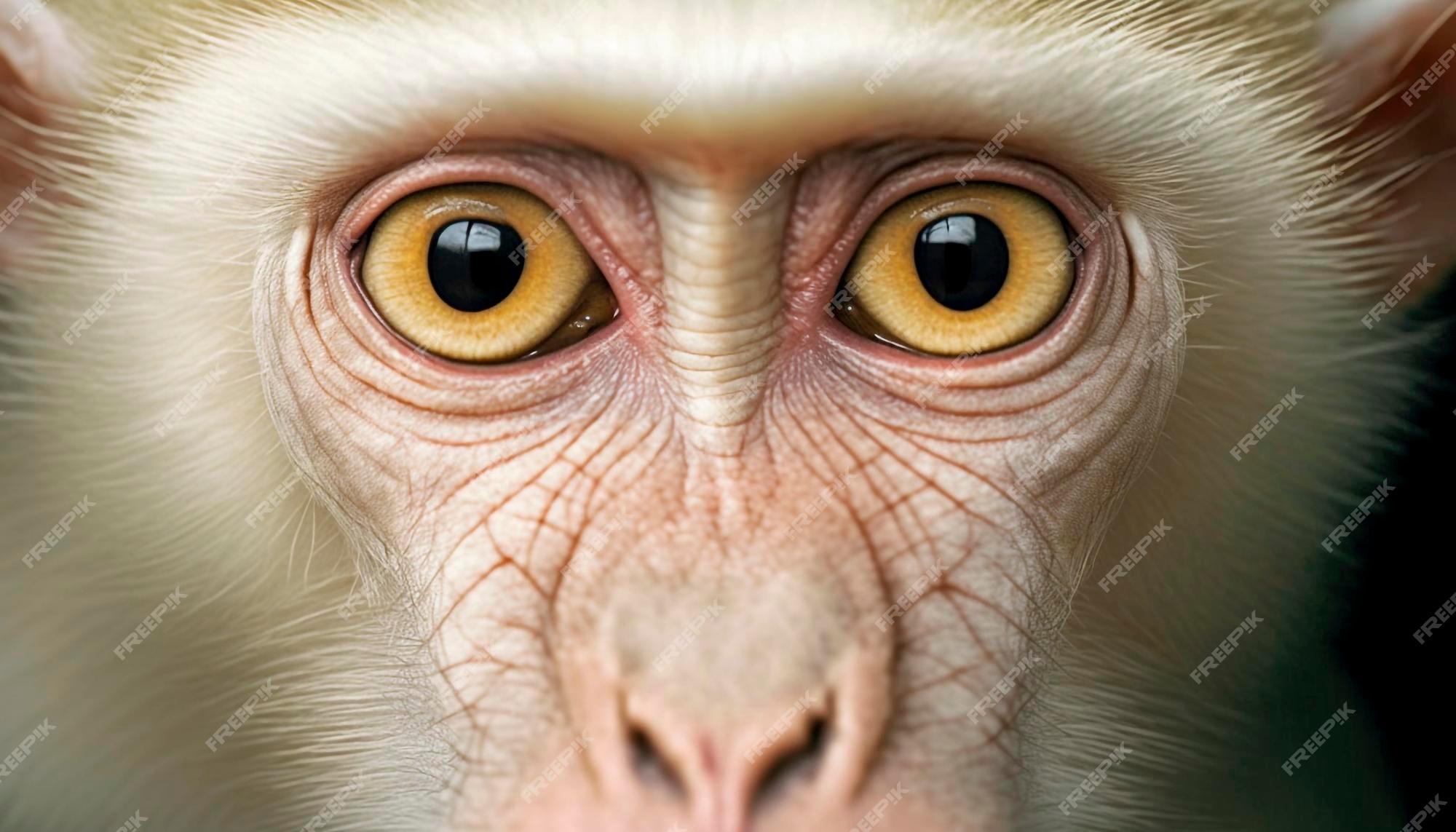 Macaco com olhos detalhados extremamente realistas e brilhantes · Creative  Fabrica