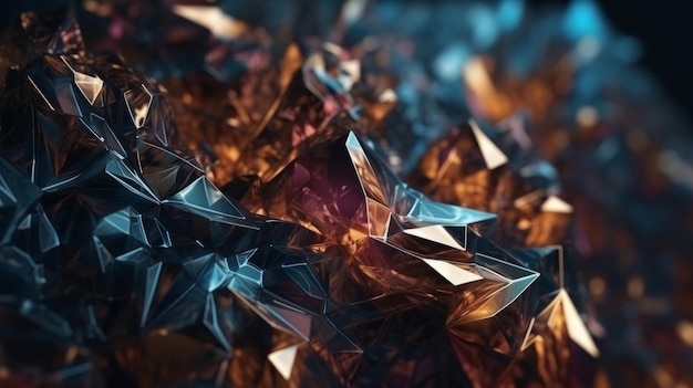 Um close-up impressionante de um aglomerado de diamantes brilhantes Generative ai