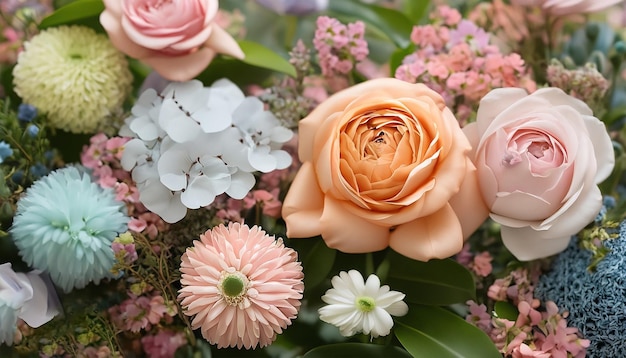 Um close-up lindo fundo de flores