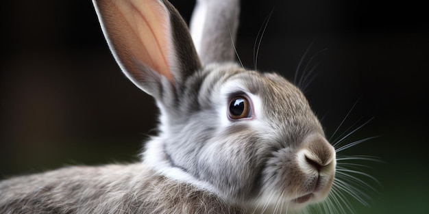 Um coelho com olhos grandes é mostrado nesta imagem.