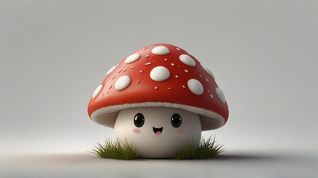 Foto um cogumelo com um rosto branco e um cogumello castanho na parte inferior