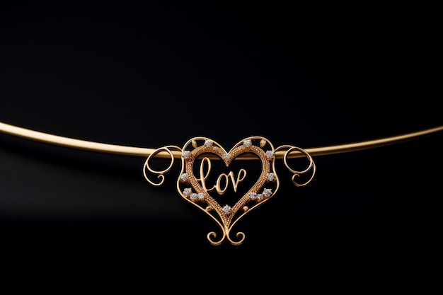 Um colar de ouro com a palavra amor