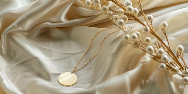 Um colar de ouro com um pingente de carta pendurado nele mostrando um design elegante e elegante A carta adiciona um toque pessoal à peça de jóia