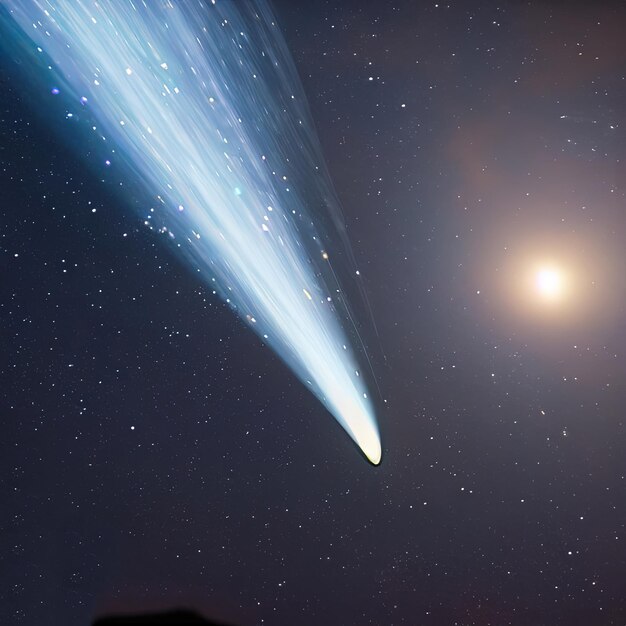 Foto um cometa no céu