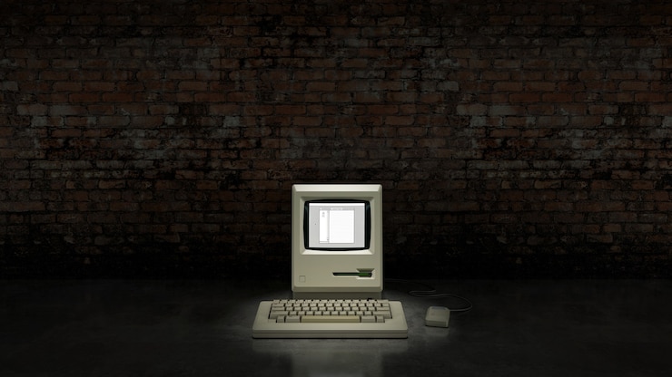 Foto um computador antigo e obsoleto
