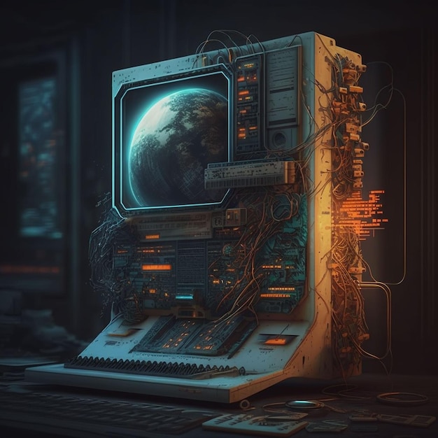 Um computador com a palavra terra