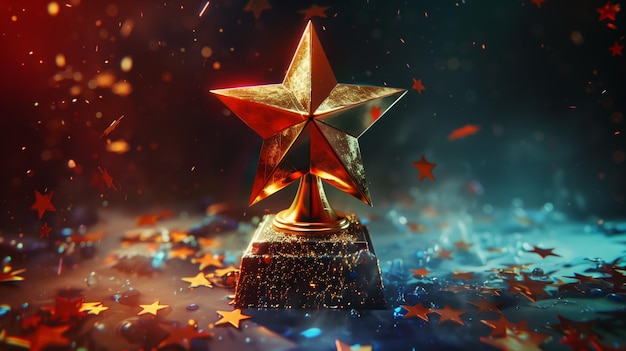 Um conceito de prêmios de troféu Star