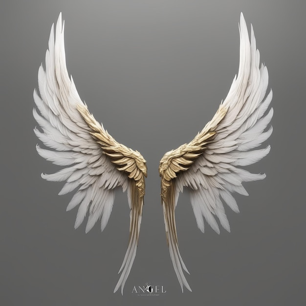 Foto um conjunto de asas de anjo realistas