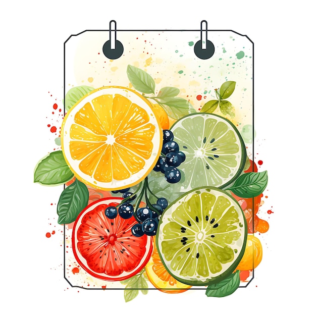 Foto um conjunto de cartões artísticos de lojas de frutas textured canvas tag card irregu 2d flat clipart design art