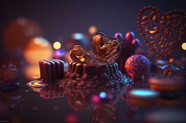 Um conjunto de doces doces doces bolo doces sobremesas Festivo criativo Delicioso Uma coleção de deliciosos alimentos de alto teor calórico chocolates variados pirulitos coloridos