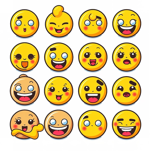 Um conjunto de emoji.