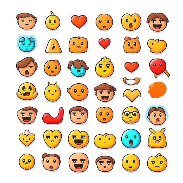 Um conjunto de emoji.