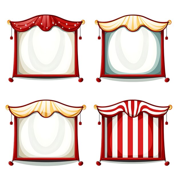 Foto um conjunto de espetáculos de circo de tela listrada em forma de topo grande tenda de circo fr itens design creative clipart