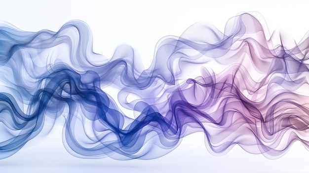 Um conjunto de fluxos de ar de elementos modernos em um fundo branco Efeito de luz abstrato soprando de um purificador ou umidificador de ar condicionado Movimento dinâmico borrado