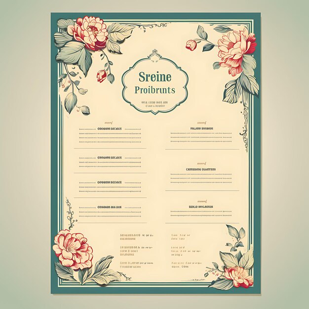 Um conjunto de layout de menu design 2D com moldura de estilo vintage vetor embalagem criativa de etiqueta de cor plana