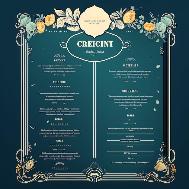 Foto um conjunto de layout de menu design 2d com moldura de estilo vintage vetor embalagem criativa de etiqueta de cor plana