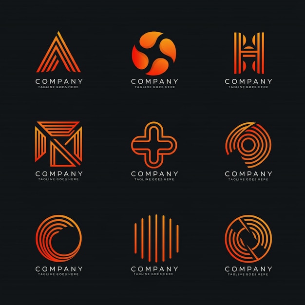 um conjunto de logos para a empresa e a empresa