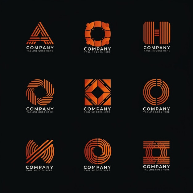 um conjunto de logos para a empresa e a empresa