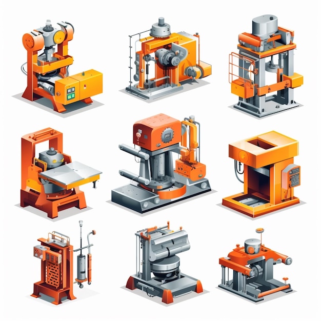 Um conjunto de máquinas e equipamentos diferentes para a fabricação de ai generativo