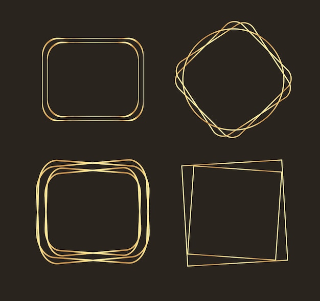 um conjunto de quadrados diferentes com uma linha amarela na parte inferior