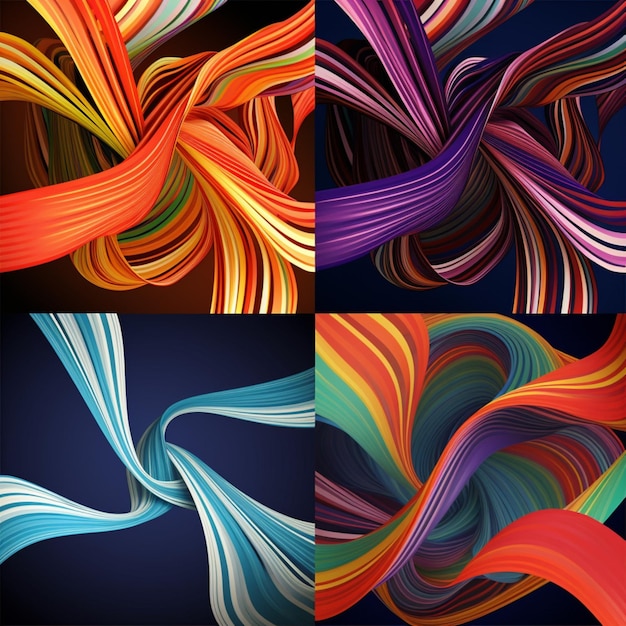 Um conjunto de quatro ondas coloridas é mostrado.