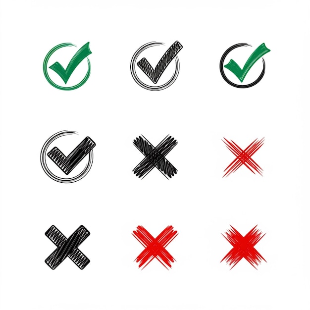um conjunto de sinais, incluindo uma lista de verificação e uma lista de verificações