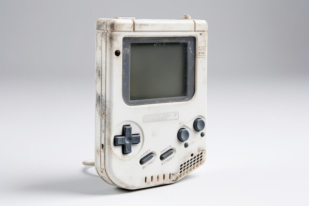 Foto um controlador de gameboy vintage no fundo cinza