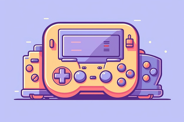 Um controlador de jogo amarelo com um gamepad na parte inferior.