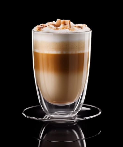 Um copo de café com leite gerado por IA
