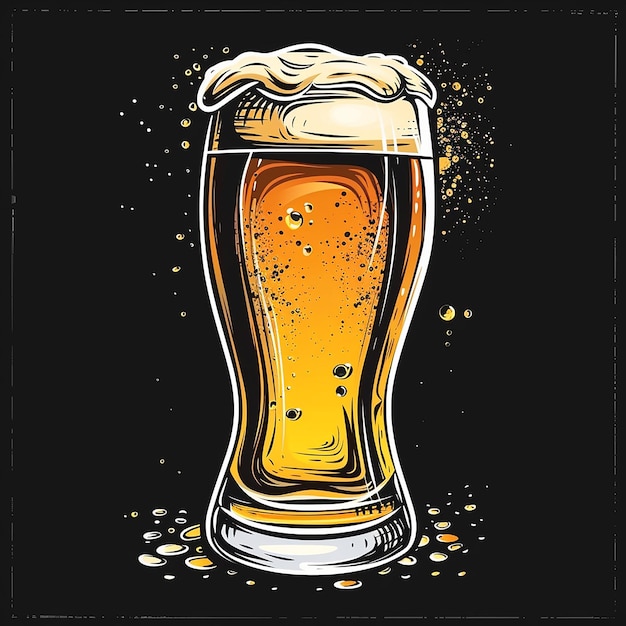 Um copo de cerveja com espuma.
