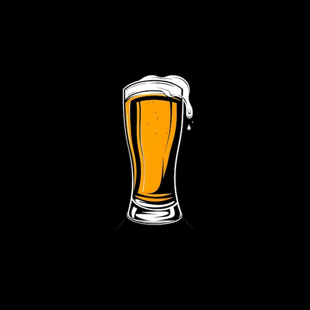 um copo de cerveja com uma borda branca e um topo branco