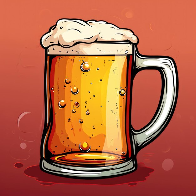 Foto um copo de cerveja com uma tampa espumosa