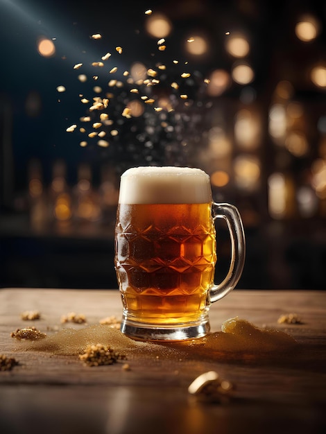 Um copo de cerveja gelada para um momento maravilhoso bebida alcoólica ideal em fotografias publicitárias cinematográficas
