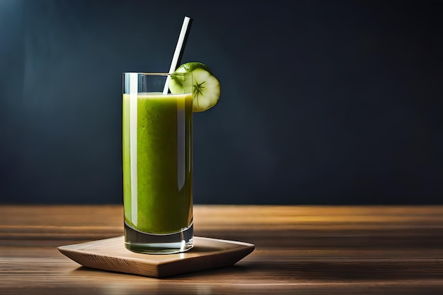 um copo de smoothie verde ao lado de um copo de suco verde.