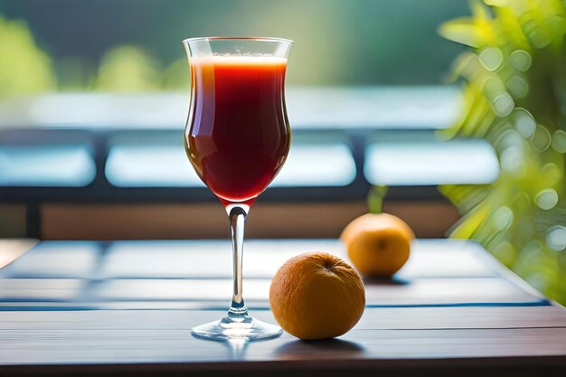 Um copo de suco com limão e limão na mesa.