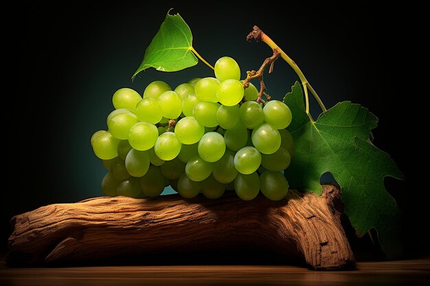 Foto um copo de suco de uva com um racimo de uva