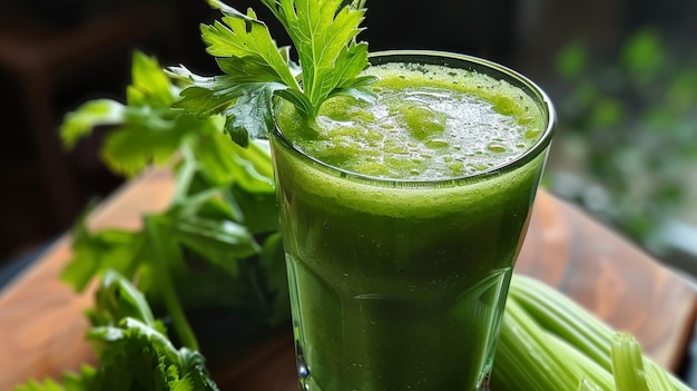 Foto um copo de um smoothie de azeitona verde uma bebida deliciosa e saudável