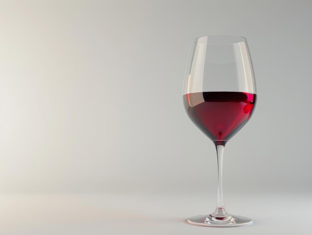 Foto um copo de vinho com vinho vermelho em fundo branco