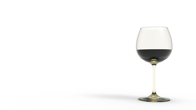 Um copo de vinho tinto isolado no fundo branco