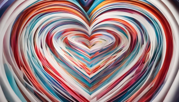 um coração com um padrão colorido de cores