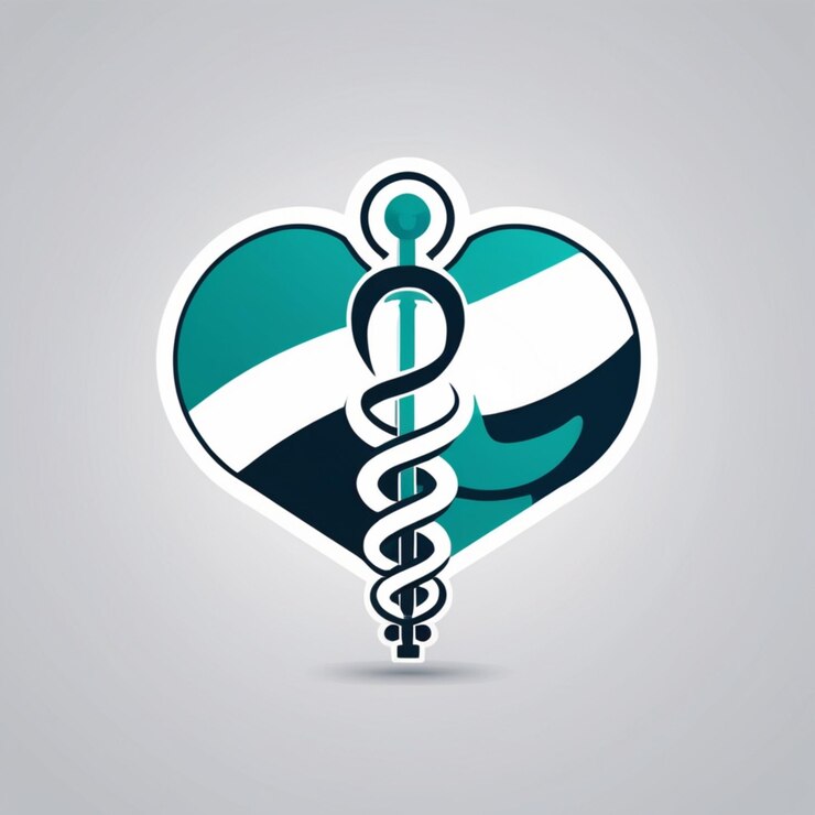 Foto um coração com um símbolo médico e um símbolo médico