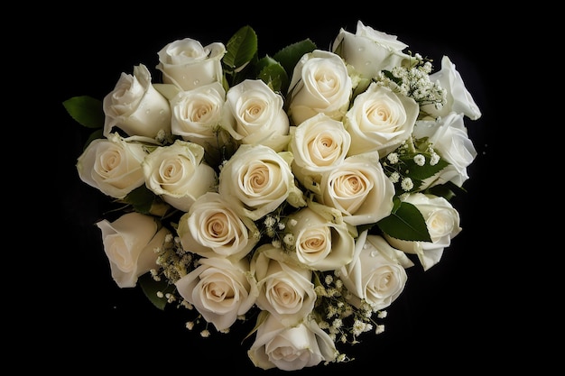 Um coração feito de rosas para decoração floral de casamento no dia dos namorados
