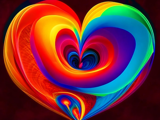 um coração pulsante radiante um espectro de cores papel de parede 4k